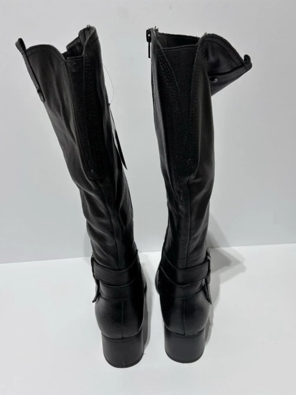 Naturalizer Women’s Kim, Black Leather Knee High Boots, Size 8.5M, Wide Calf